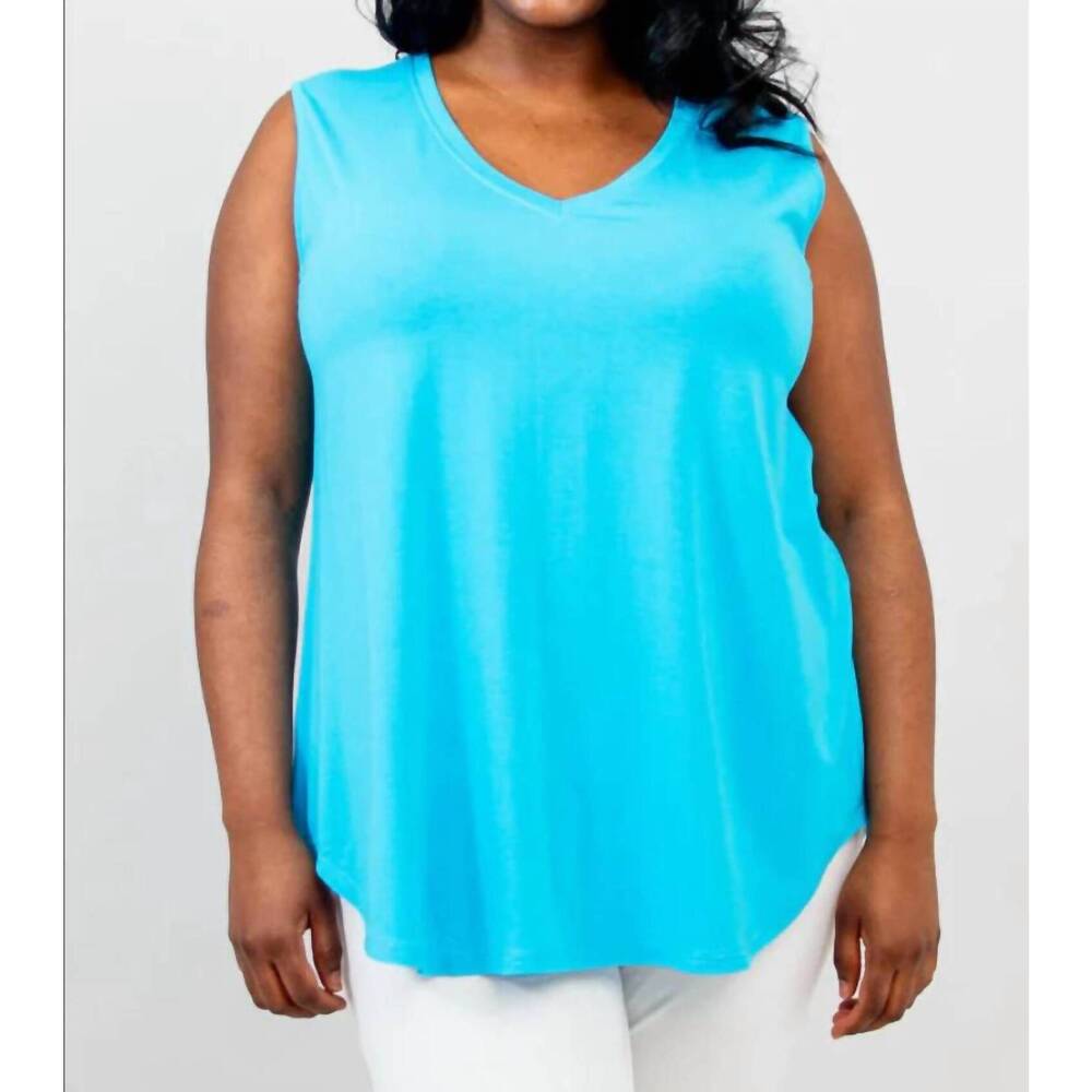 NEW BLUE SKY CLOTHING CO jackie tank top in turquoise